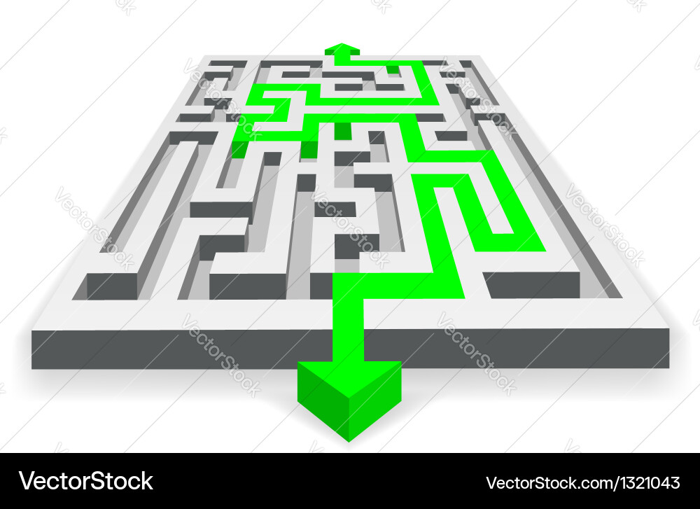 Complex Maze Path vector image