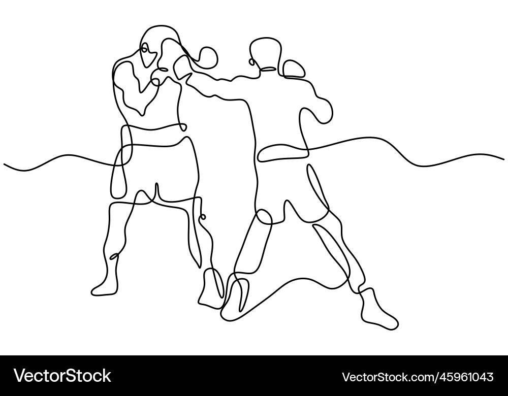 Continuous one line drawing of two man playing Continuous one line drawing of two man playing vector image