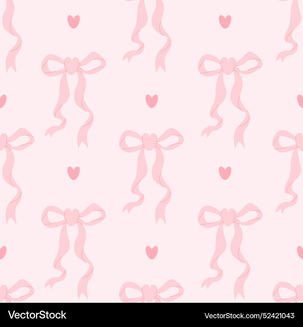 Coquette nahtlose Musterband Schleife und Herzen Coquette nahtlose Musterband Schleife und Herzen vektorbild