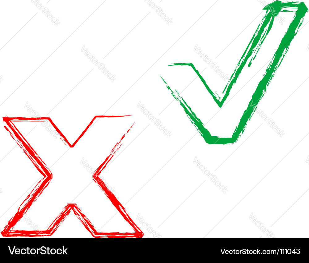 Decline & Validation Icons vector image