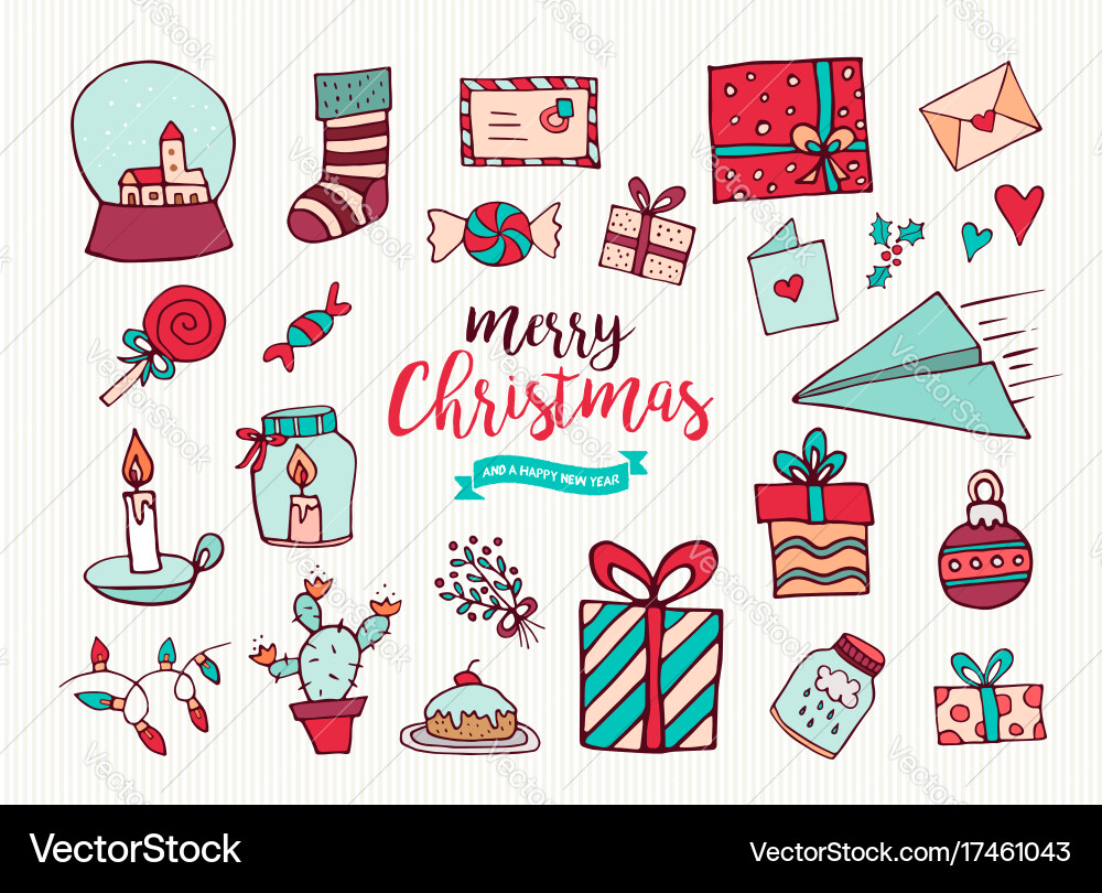 Festive Holiday Ornaments Vector Image