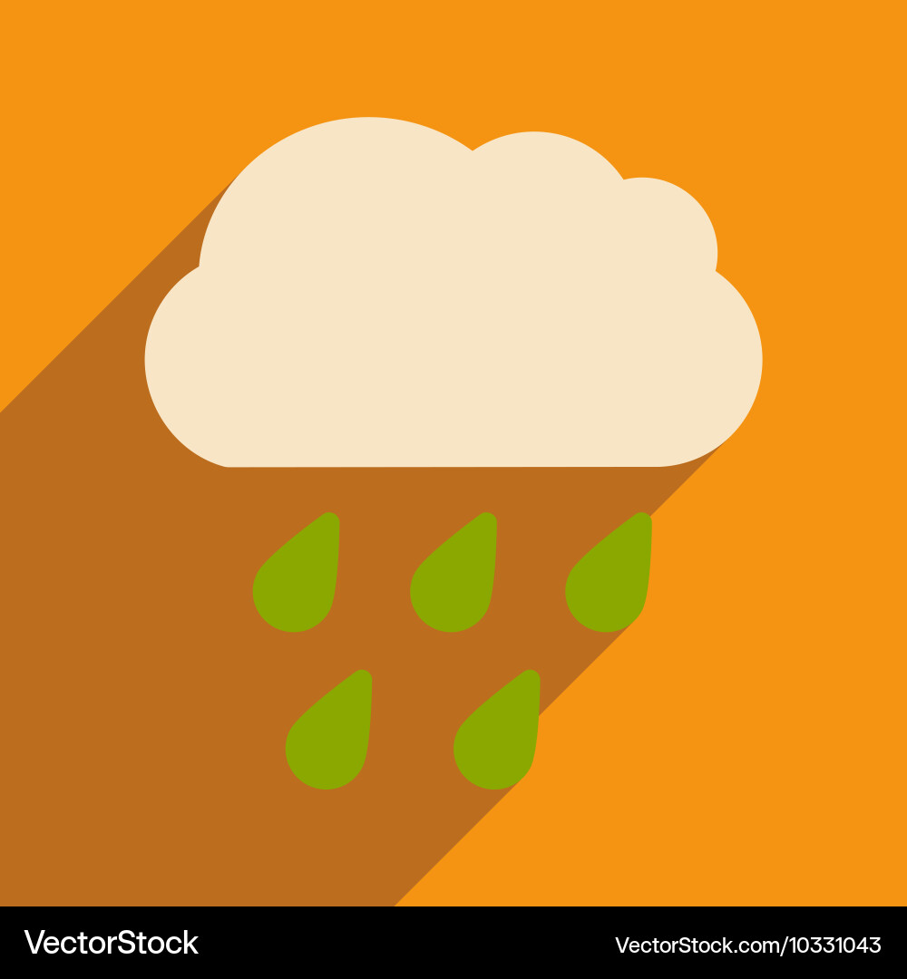 Flat with shadow icon and mobile application rain Vector Image