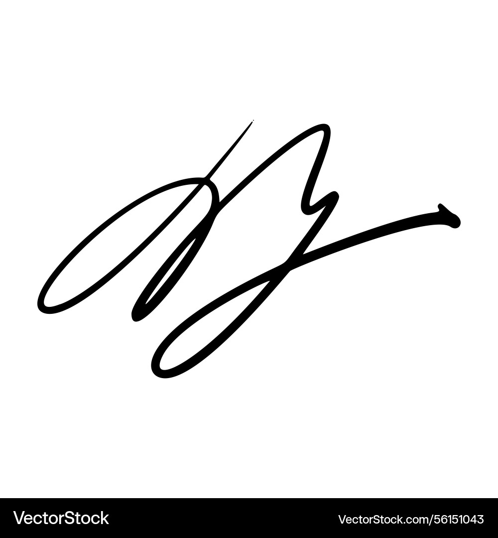 Handwritten signature name sign with random Handwritten signature name sign with random vector image