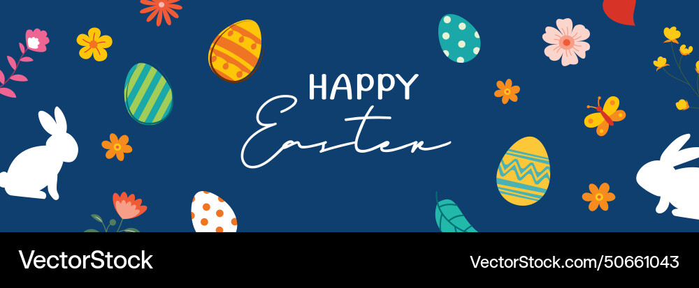 Happy easter egg greeting card background Vector Image