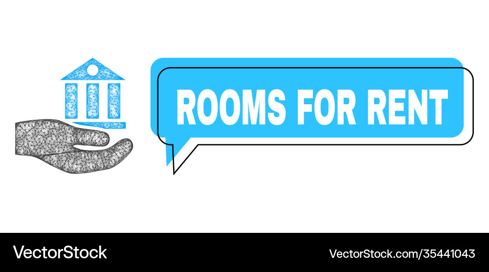 Misplaced rooms for rent speech frame and net mesh Misplaced rooms for rent speech frame and net mesh vector image