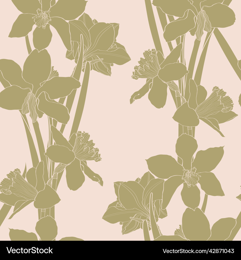 Nahtloses zartes Muster mit Federlinienblumen Nahtloses zartes Muster mit Federlinienblumen vektorbild