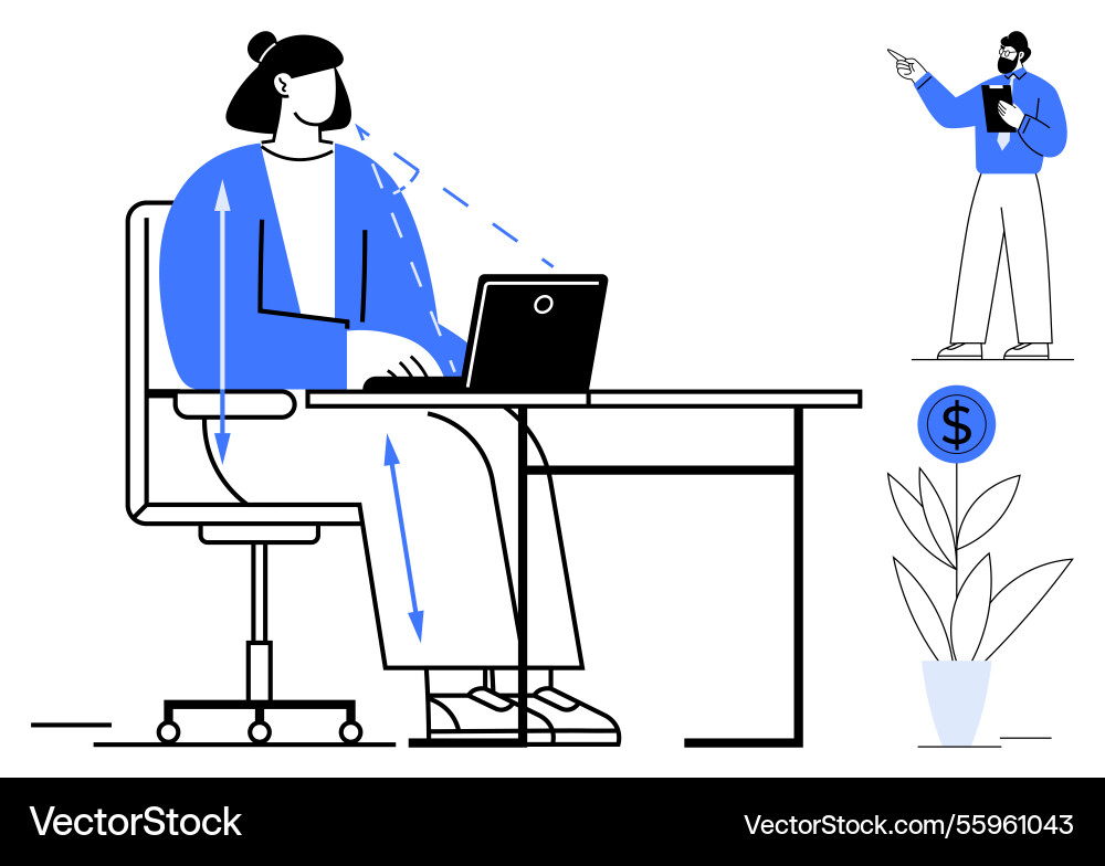 Office collaboration and workflow efficiency Office collaboration and workflow efficiency vector image
