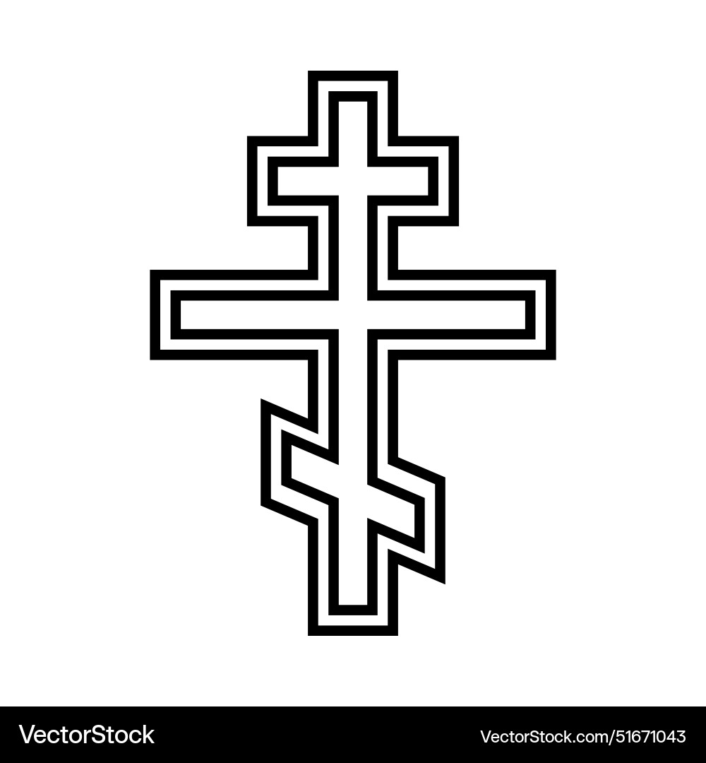 Orthodox cross icon christian symbol Royalty Free Vector