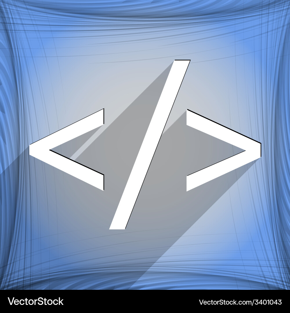 Programming code icon symbol flat modern web vector image