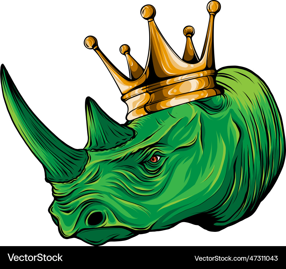 Rhinoceros Kopf mit Krone Rhinoceros Kopf mit Krone vektorbild