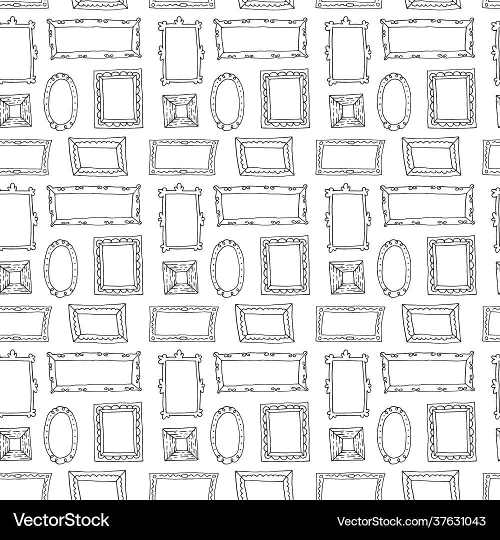 Seamless pattern with hand drawn sketch frames Seamless pattern with hand drawn sketch frames vector image