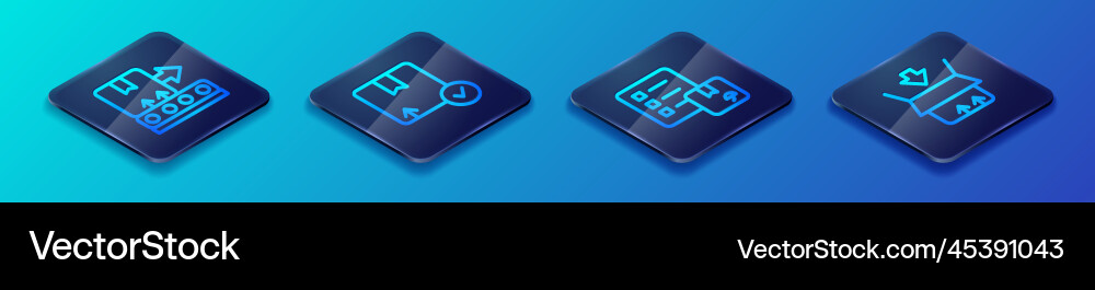 Set isometric line verification of delivery list Set isometric line verification of delivery list vector image