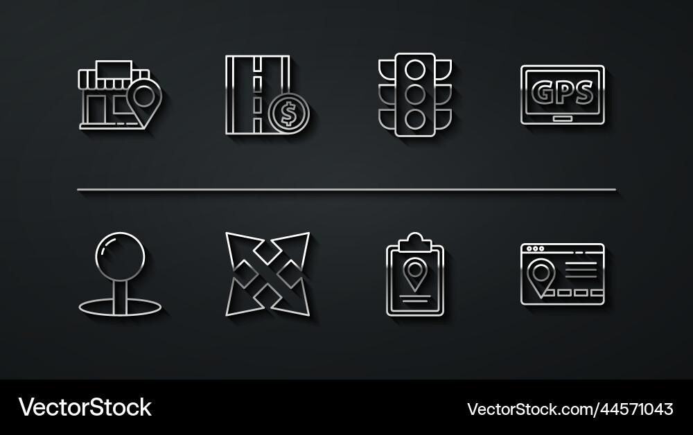 Set line location with store push pin gps device Set line location with store push pin gps device vector image