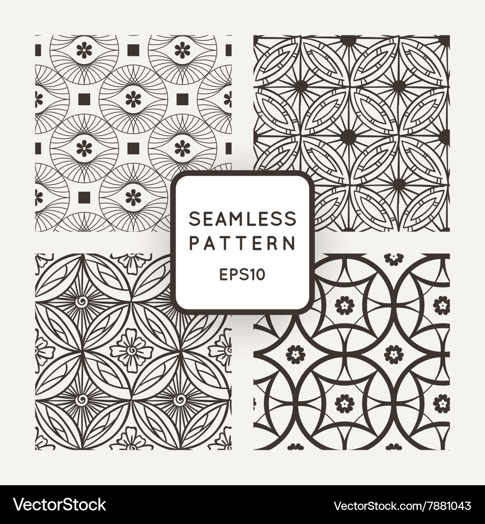 Set of seamless patterns in the style vector image