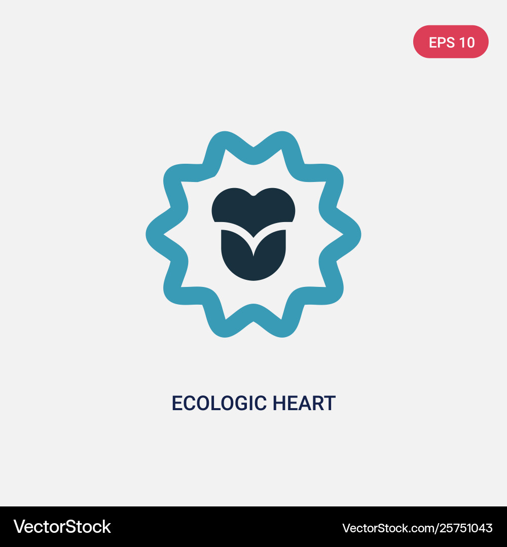 Two color ecologic heart icon from user interface Vector Image
