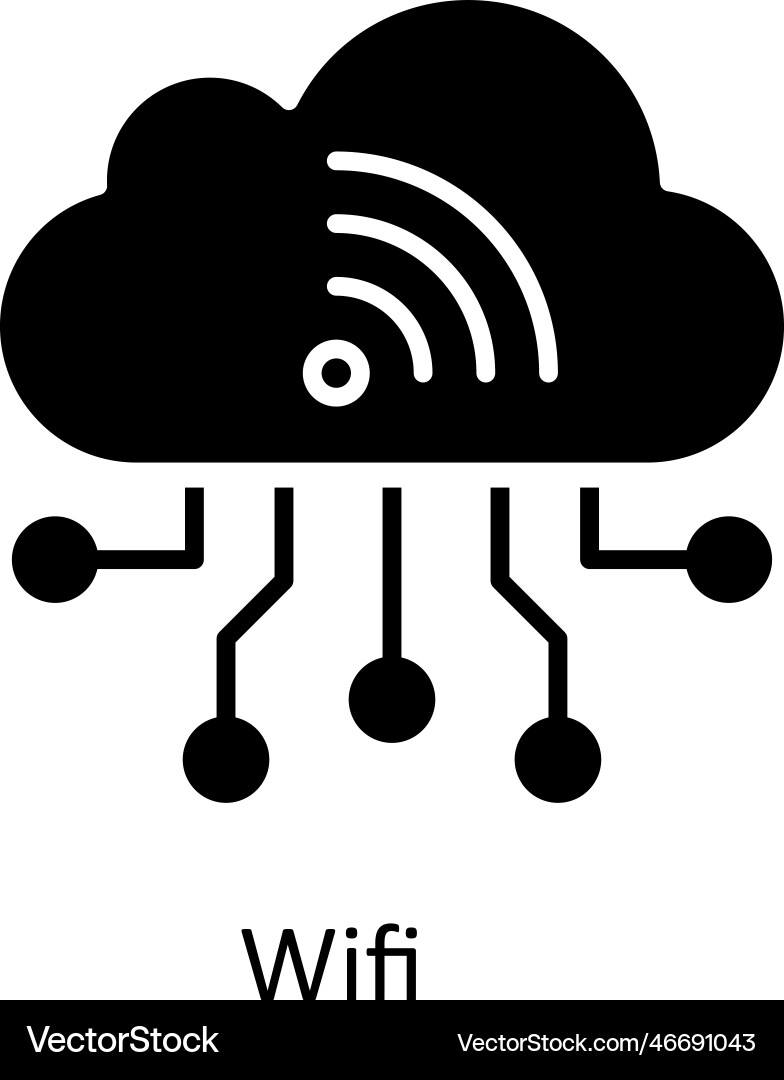 Wifi solid icons simple stock vector image