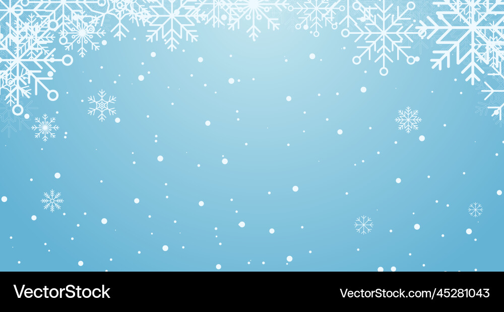 Winter background abstract snowflake border Winter background abstract snowflake border vector image