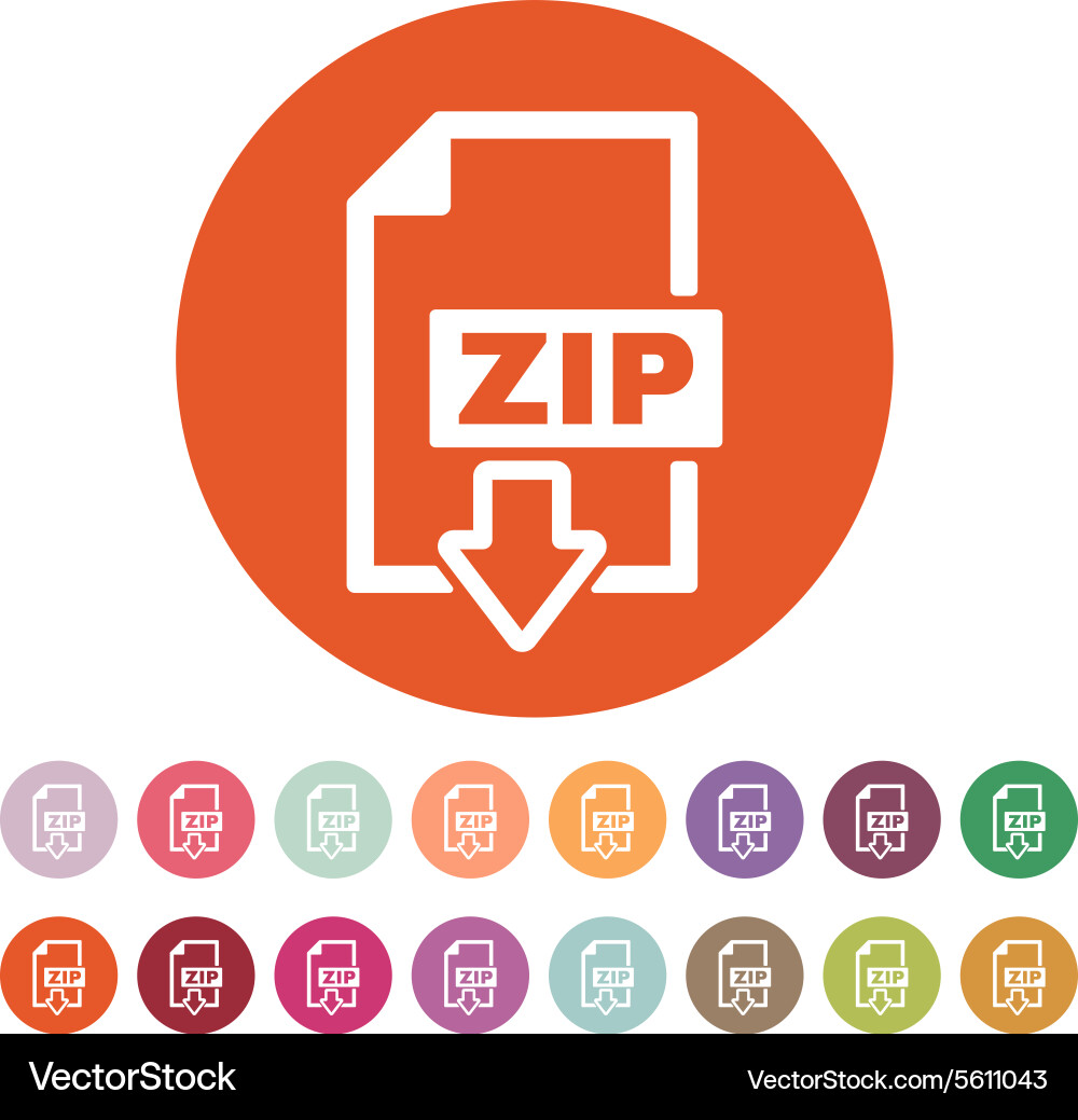 Zip file icon archive and compressed symbol vector image