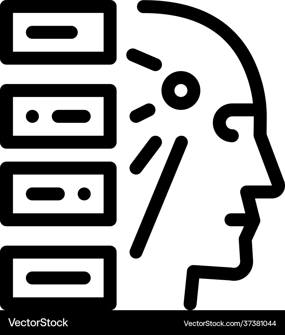 Algorithm Machine Learning Line Symbol Algorithm Machine Learning Line Symbol vektorbild