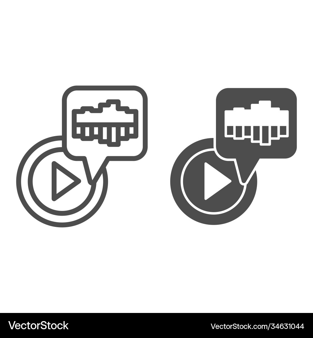Audio playback button line and solid icon sound Audio playback button line and solid icon sound vector image