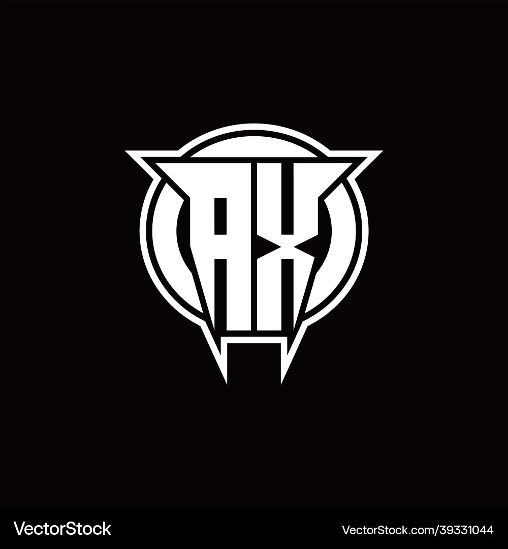Ax logo monogram with circle rounded shape design vector image