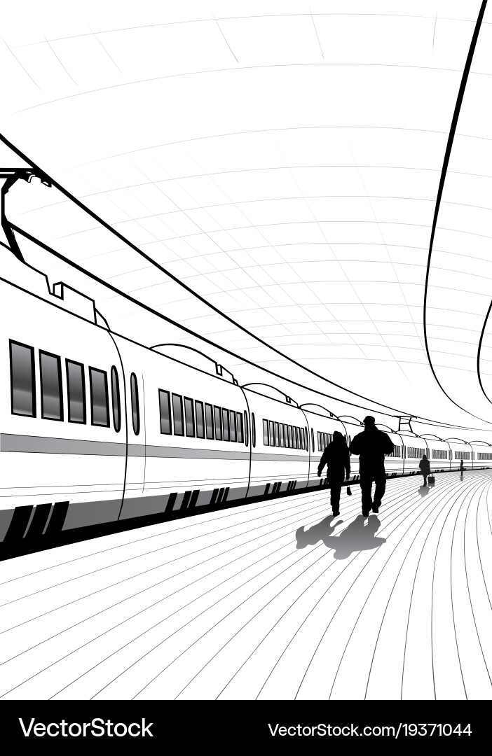 Bahnhof Scene Vektorbild