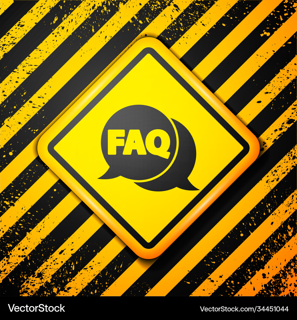 Black speech bubble with text faq information icon Black speech bubble with text faq information icon vector image