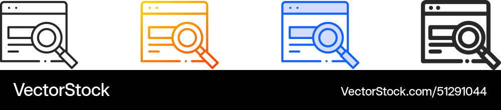 Browser iconthin linear gradient blue stroke Browser iconthin linear gradient blue stroke vector image