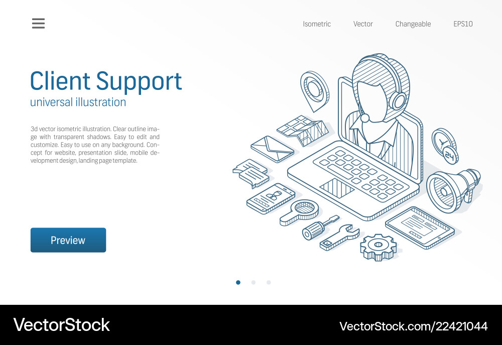 Client customer support center contact us Vector Image