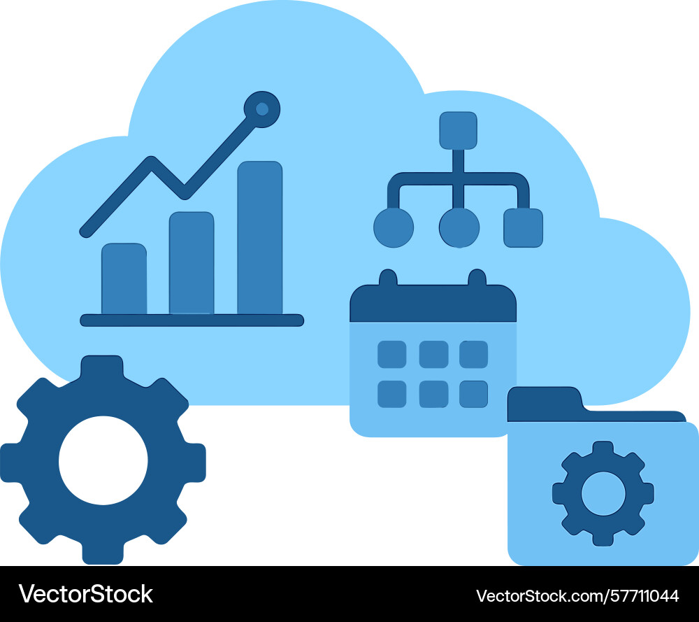 Cloud computing of data Cloud computing of data vector image