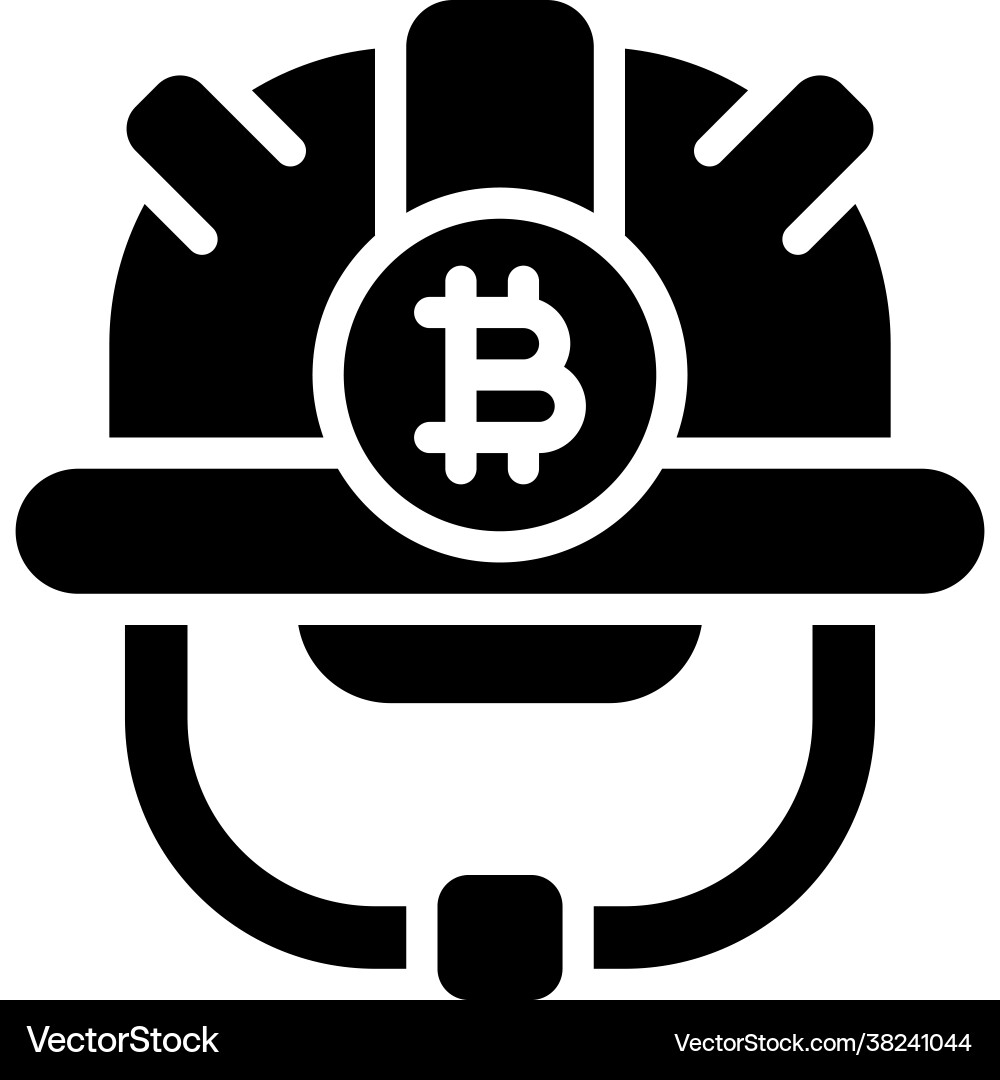 Cryptocurrency Hard Hat Icon – Lizenzfreie Vektorgrafik | VectorStock