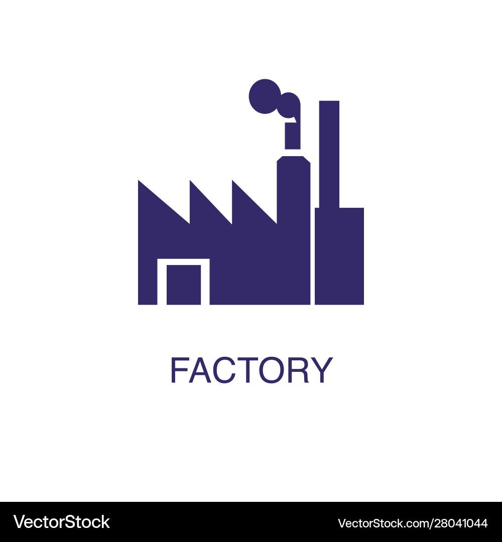 Factory element in flat simple style on white Vector Image