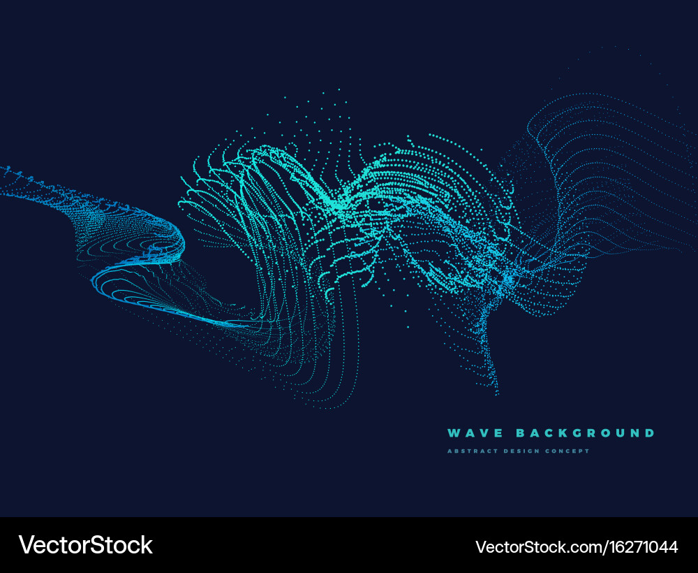 Fluid Particle Wave Background vector image