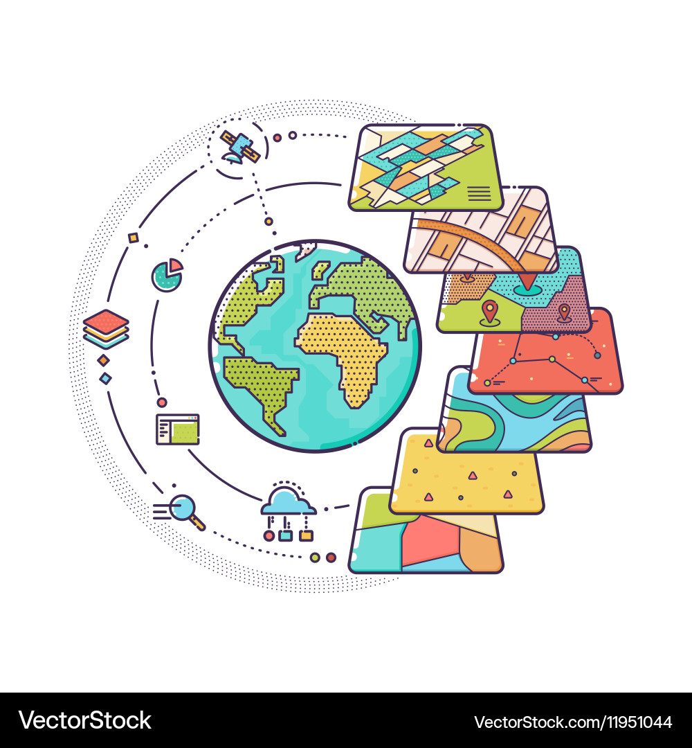 GIS Spatial Data Layers vector image