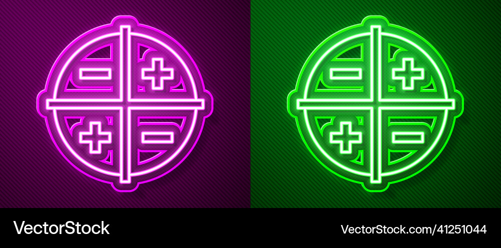 Glowing neon line xyz coordinate system icon vector image