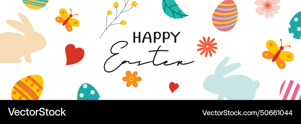 Happy easter egg greeting card background Vector Image