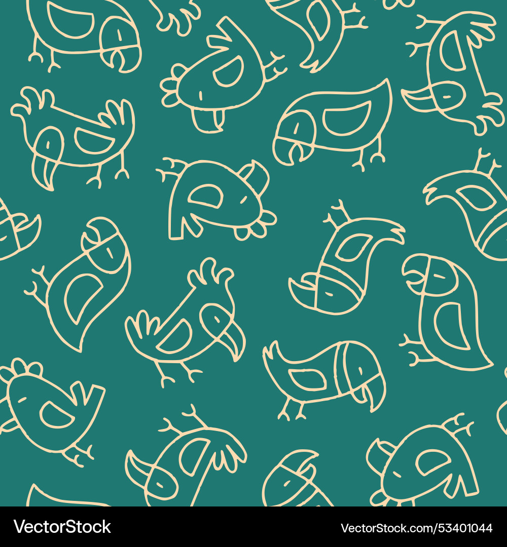 Outline parrot seamless pattern for print Outline parrot seamless pattern for print vector image