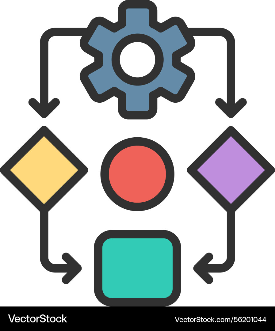 Predictive modeling outline filled icon vector image