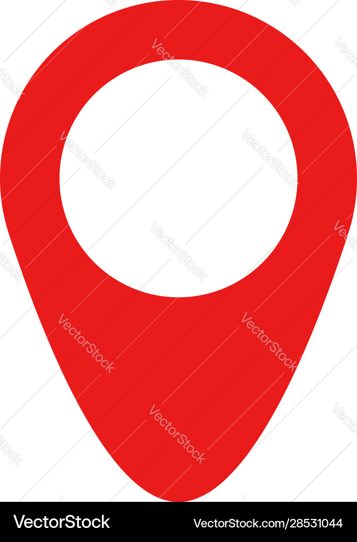 Red map pin icon in flat style pointer symbol Vector Image