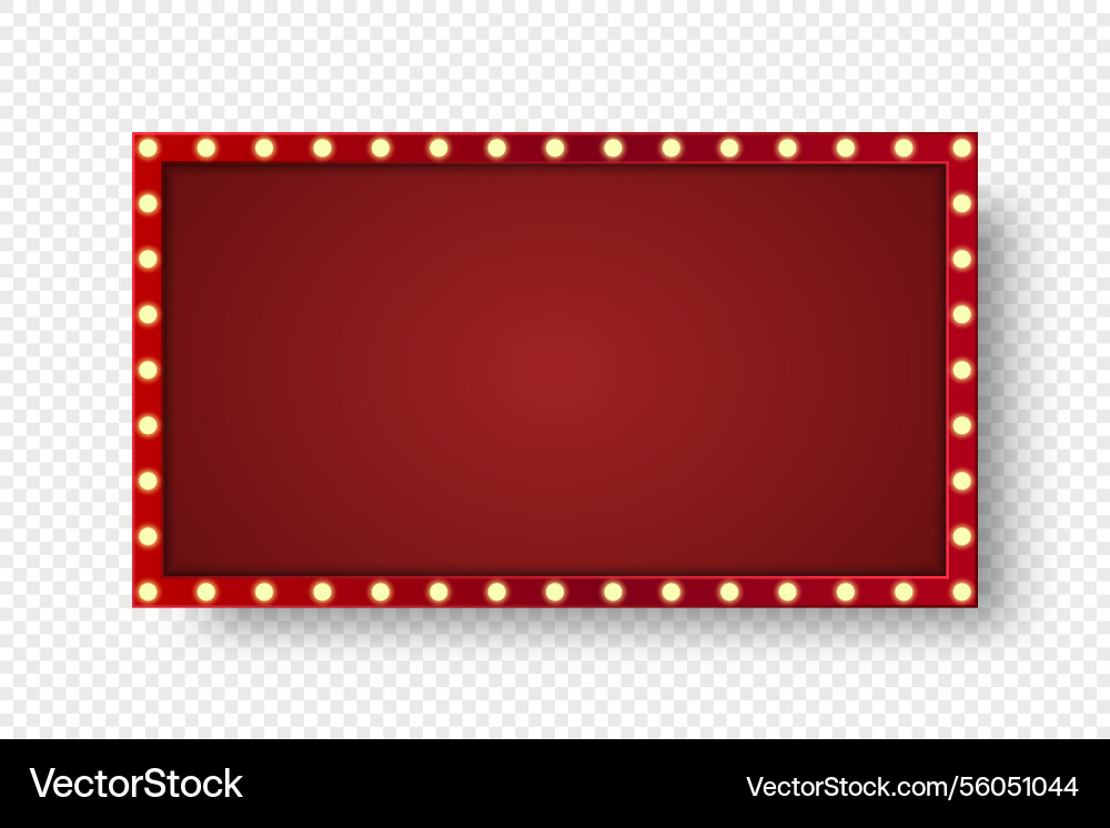 Retro light box frame border Retro light box frame border vector image