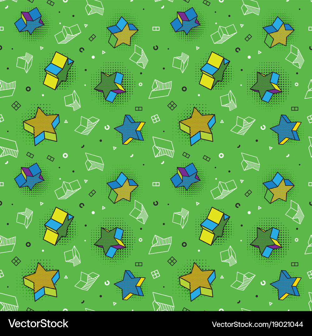 Seamless pattern colorful with 3d vector image