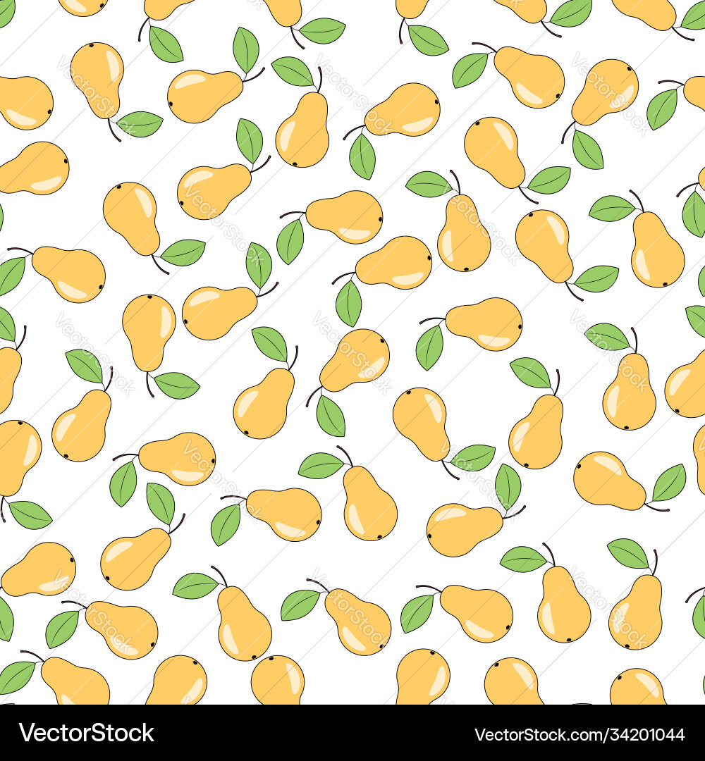 Seamless pattern with pears on transparent Seamless pattern with pears on transparent vector image
