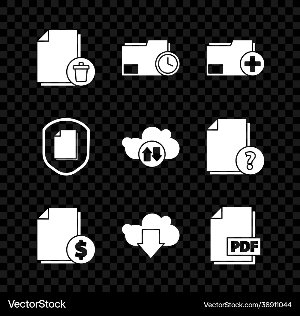 Set delete file document folder Set delete file document folder vector image