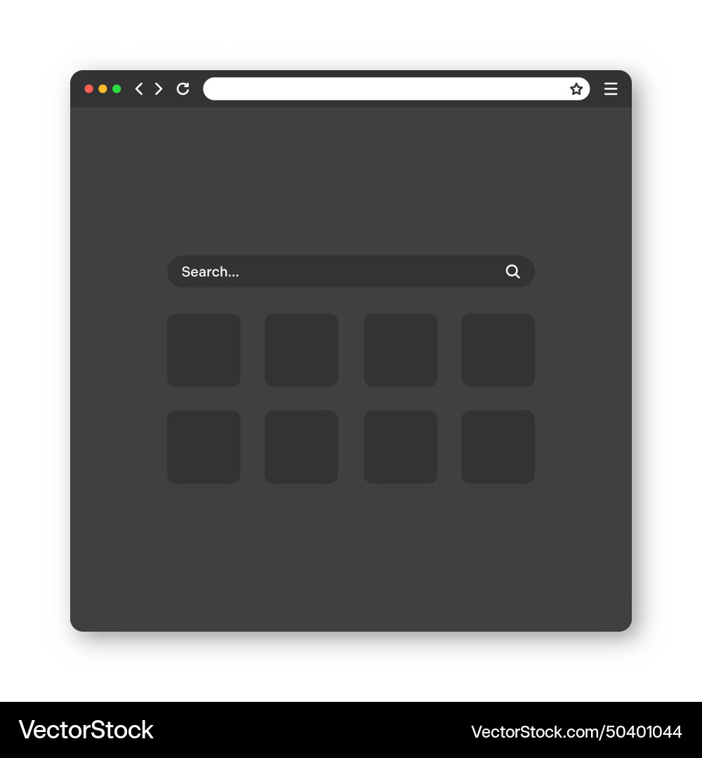 Web-Browserfenster mit Symbolleiste und Suche Web-Browserfenster mit Symbolleiste und Suche vektorbild