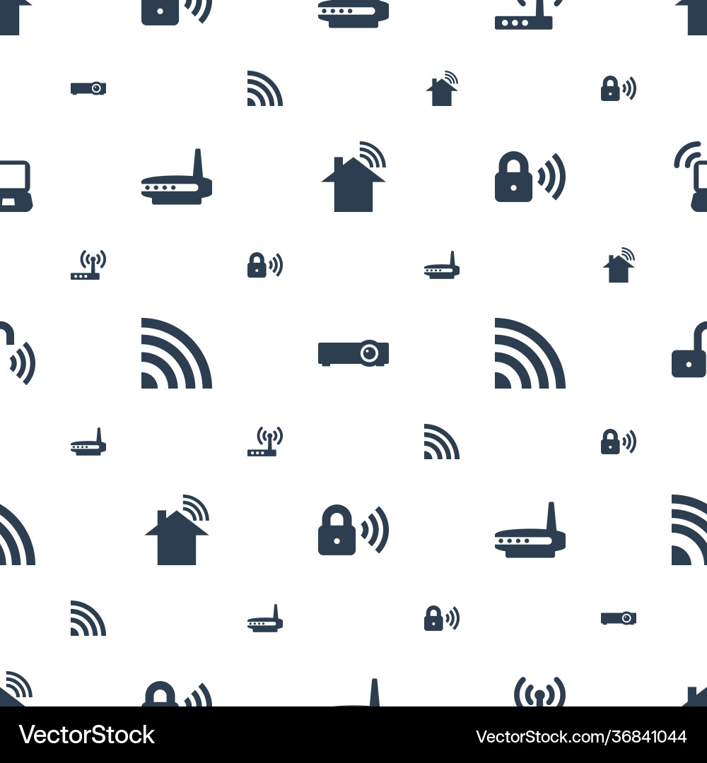 Wifi icons pattern seamless white background Vector Image