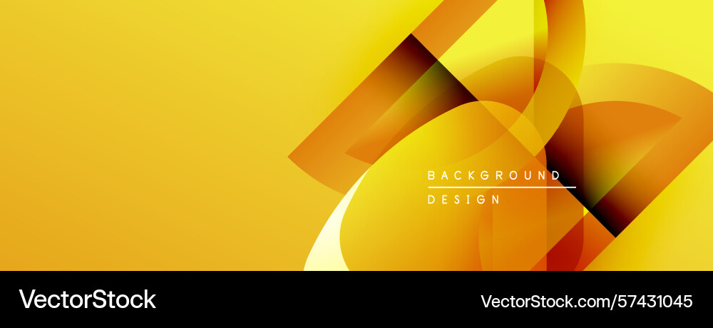 Abstract yellow background dynamic shapes overlap Vector Image