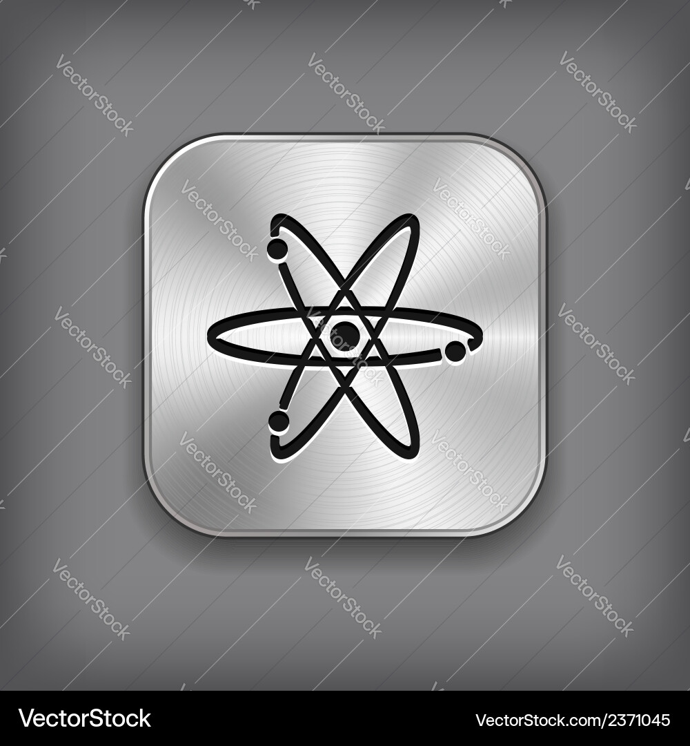Atomic Icon - Metallic App Button vector image