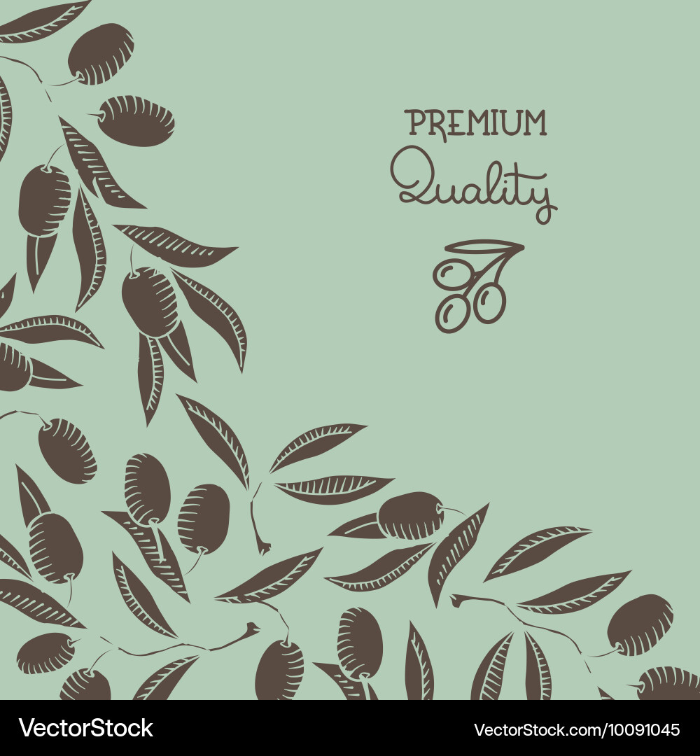 Background with olive branch Vector Image
