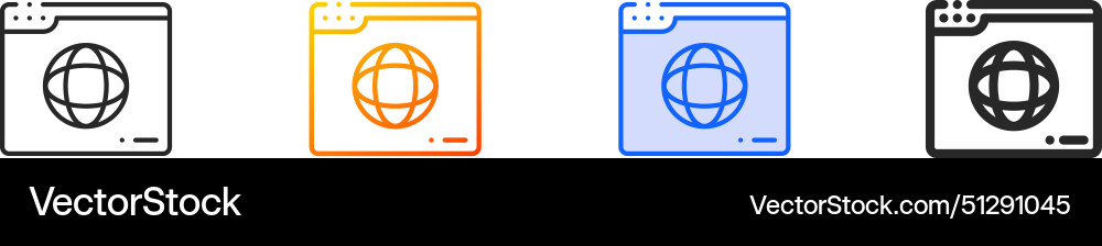 Browser iconthin linear gradient blue stroke Browser iconthin linear gradient blue stroke vector image