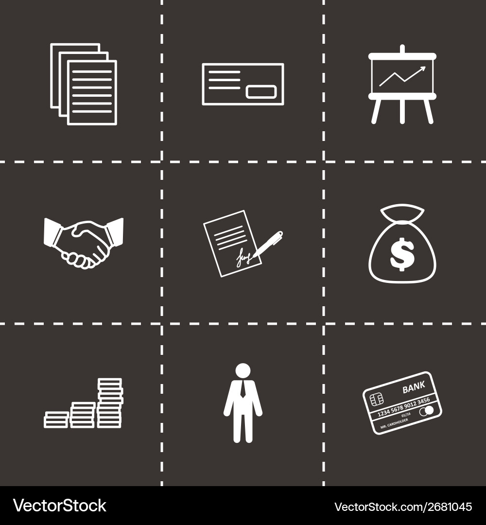 Business Icon Set - Black & White Royalty Free Vector